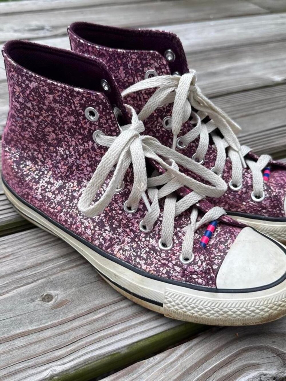 Converse Chuck Taylor All Star W 8.5 High Top Orchid Abyss Purple Pink Glitter